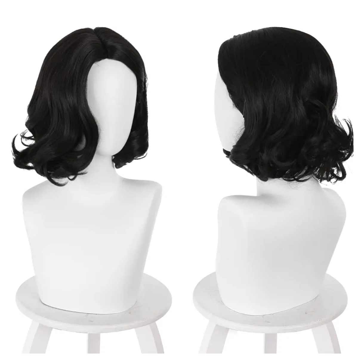 Synthetic Braided Wigs For Black Women - Peluca Sintética Negra Corta Ondulada con
