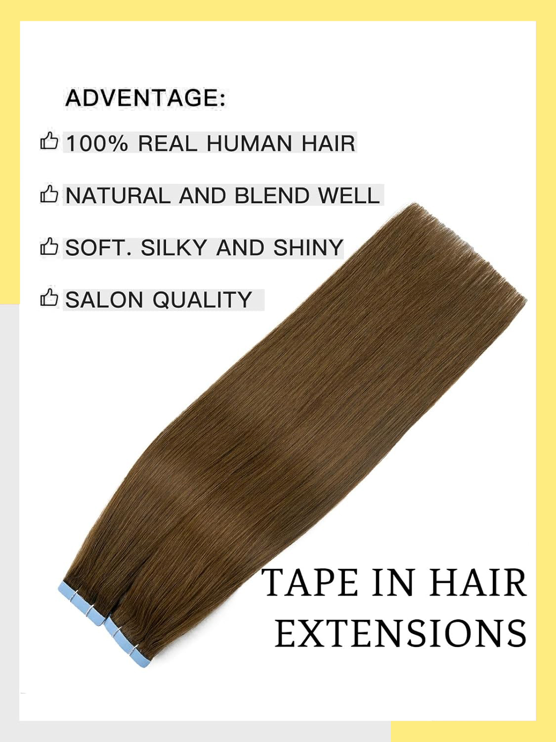 Cinta en 100% cabello humano l - Invisible Tape In Extensions Real Hair reseña y precio