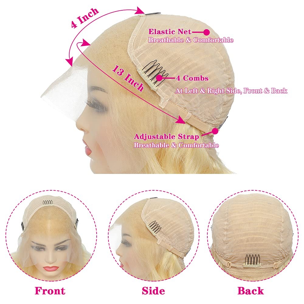 Peluca frontal de encaje 13x4  - 613 Blonde Body Wave Lace Front Wig reseña y precio