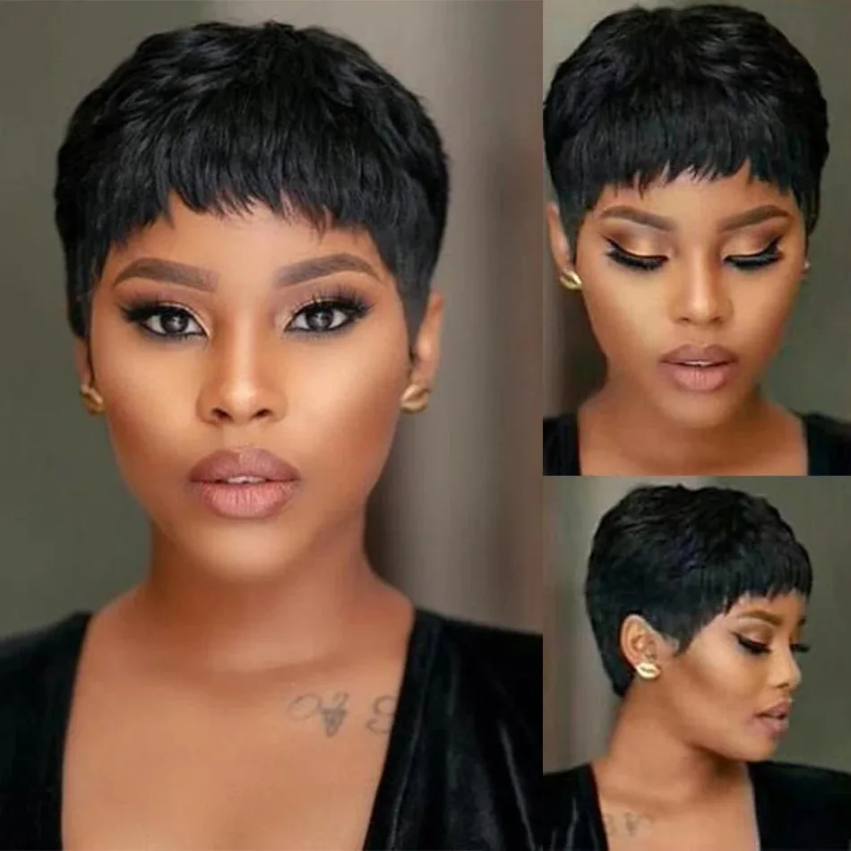 Pelucas de cabello humano cort - Short Pixie Cut Wig Human Hair Cheap reseña y precio