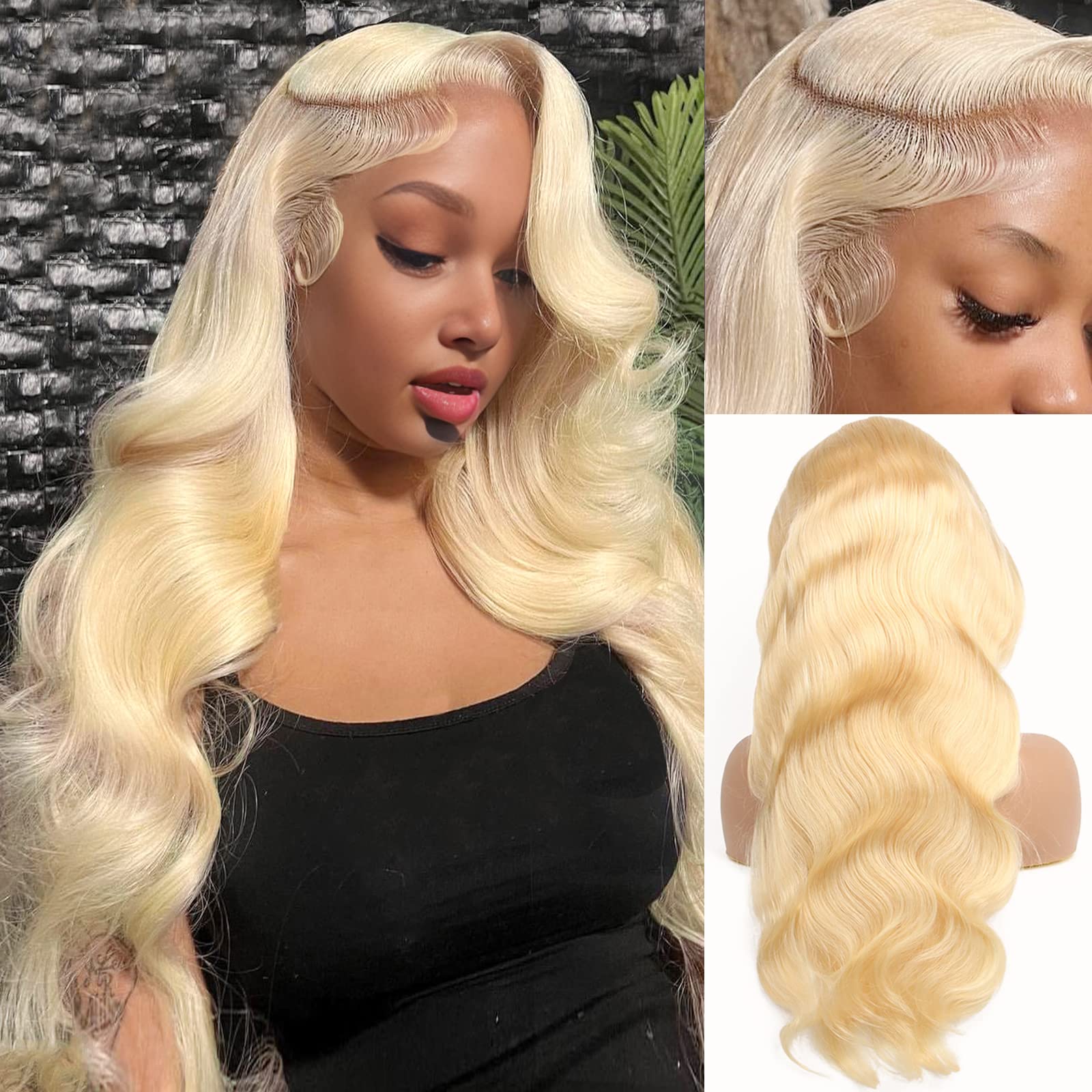 Peluca de Cabello Humano Rubio - 613 Blonde Body Wave Lace Front Wig reseña y precio